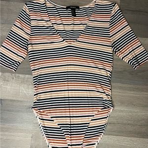 Forever 21 Multicolored Striped Bodysuit